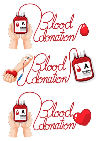 Doação Sangue Ícone Texto Ilustração —  Vetores de Stock