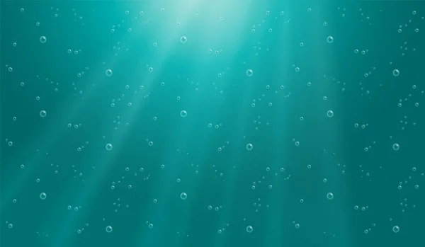 Подводный Фон Пузырьками Воды Подводными Световыми Лучами Иллюстрация — стоковый вектор