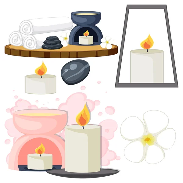 Spa Sauna Self Care Elements Collection — 스톡 벡터