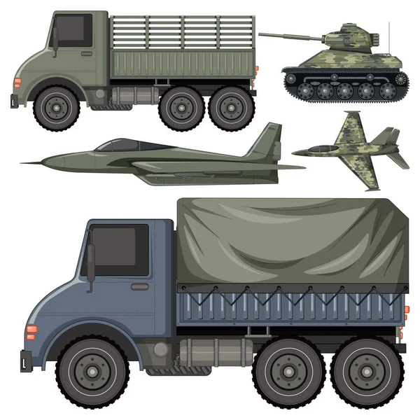 軍用車両イラストのセット — ストックベクタ