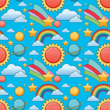 Gökkuşağı ve Güneşsiz Arkaplan çizimi