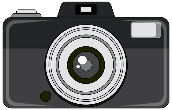 Klasszikus Fekete Kamera Fehér Háttér Illusztráció — Stock Vector