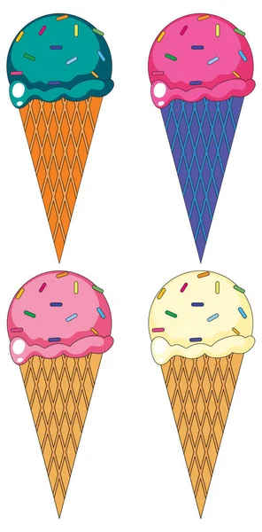 アイスクリームコーンのイラスト — ストックベクタ