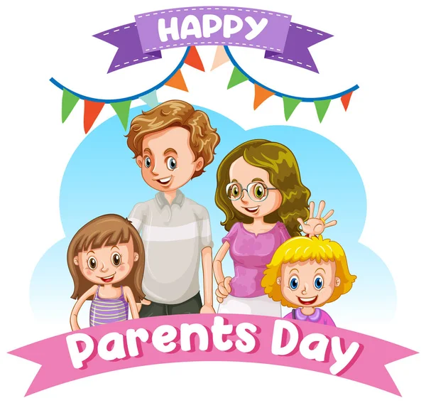 Щасливі Батьки День Банер Ілюстрація — стоковий вектор