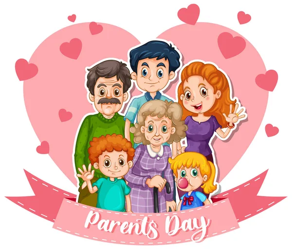 Ευτυχισμένη Ημέρα Γονέων Εικονογράφηση Banner — Διανυσματικό Αρχείο