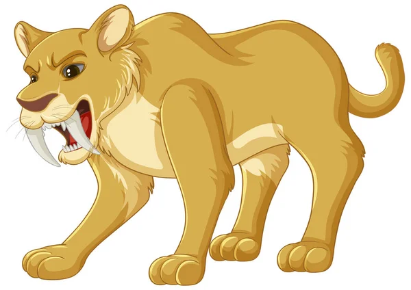 Saber Toothed Cat Vector Illustration — 스톡 벡터