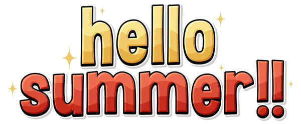 Hello Summer Text Banner Poster Design Illustration — Image vectorielle