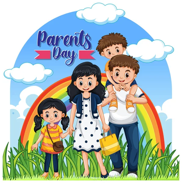 Happy Parents Day Banner Illustration — Stock Vector