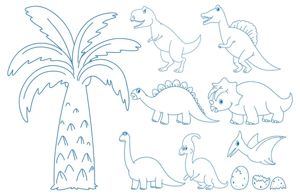 Simple Doodle Children Drawing Dinosaur Illustration — Stock Vector