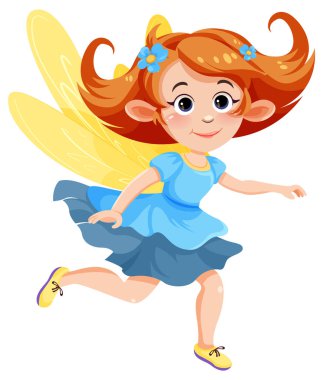 Güzel peri çizgi film karakteri çizimi