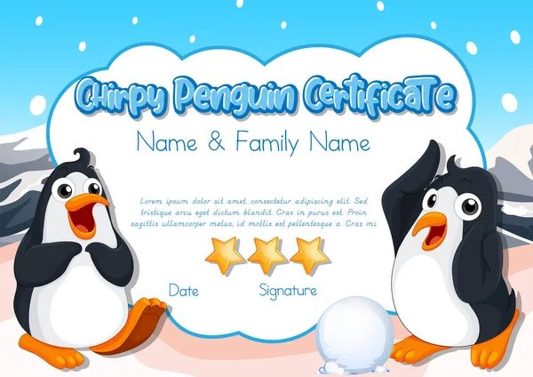 Certificate Kids Template Customizable Design Playful Fonts Illustration — Stock Vector