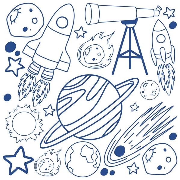 Obiekty Astronomiczne Ikony Wektor Zestaw Ilustracji — Wektor stockowy