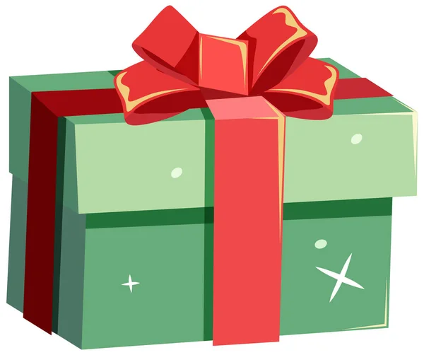 Мила Зелена Подарункова Коробка Ілюстрація — стоковий вектор