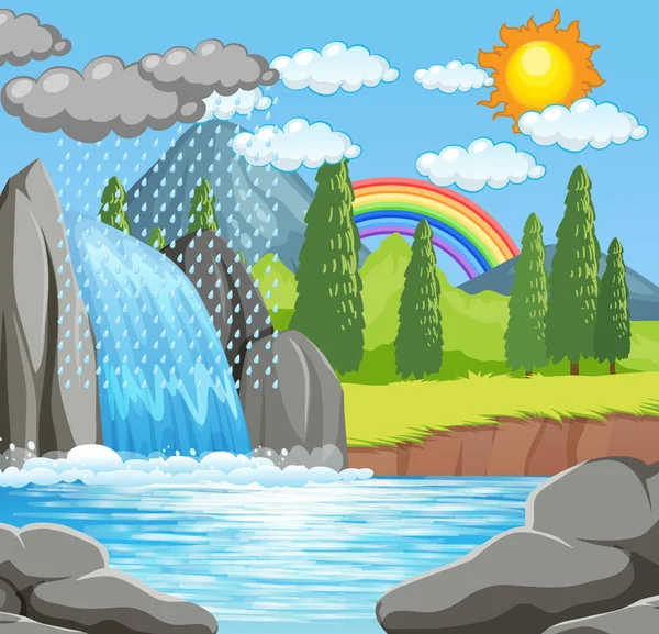 Water Cycle Earth Concept Illustration — Stockový vektor
