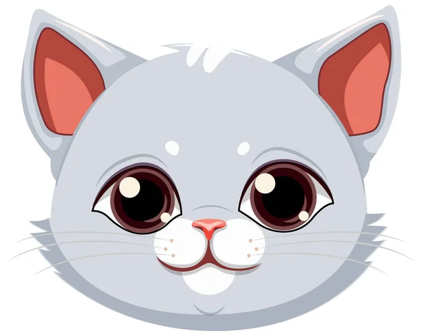 Süße Augen Kätzchen Zeichentrickfigur Illustration — Stockvektor