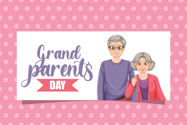 Happy Grandparent Day Background Illustration — Stock Vector