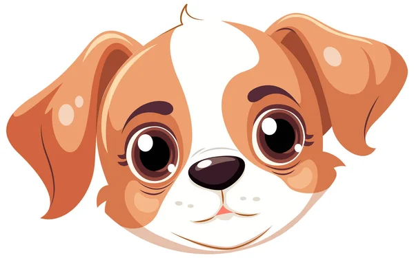 かわいい犬の漫画の顔のイラスト — ストックベクタ