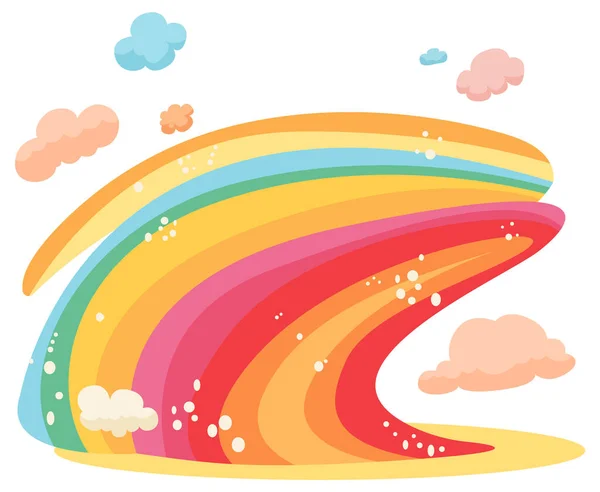 Einfache Niedliche Regenbogen Cartoon Illustration — Stockvektor