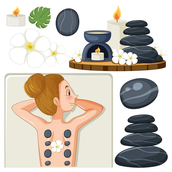 Spa Sauna Self Care Elements Collection Ilustração —  Vetores de Stock