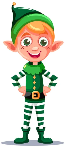 Χαριτωμένο Elf Cartoon Χαρακτήρας Διάνυσμα Εικονογράφηση — Διανυσματικό Αρχείο