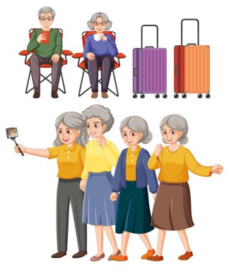 Büyükbaba çizgi film karakteri çizimi