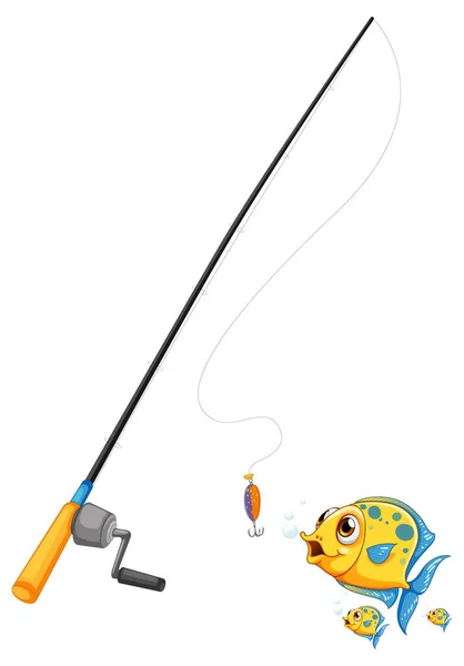 Isolated Fishing Rod Fish Illustration — Stock Vector