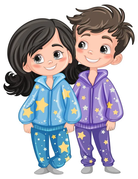 Mignon Personnage Dessin Animé Pyjama Illustration — Image vectorielle