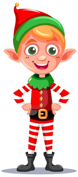 Elfo Bonito Desenhos Animados Personagem Vetor Ilustração — Vetor de Stock