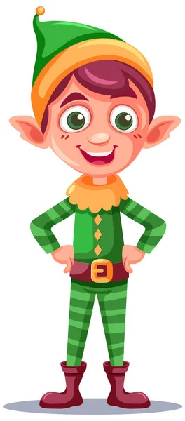 Illustrazione Del Vettore Del Personaggio Del Fumetto Dell Elfo Sveglio — Vettoriale Stock