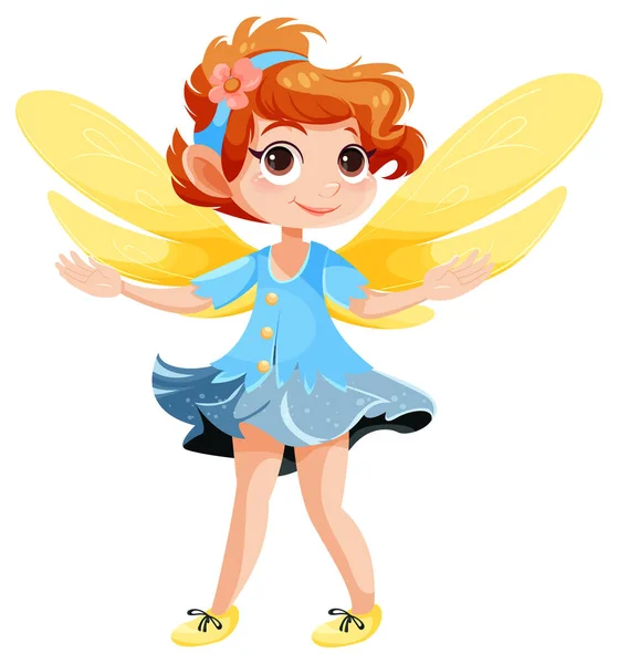 Beautiful Fairy Cartoon Character Illustration — Stock Vector