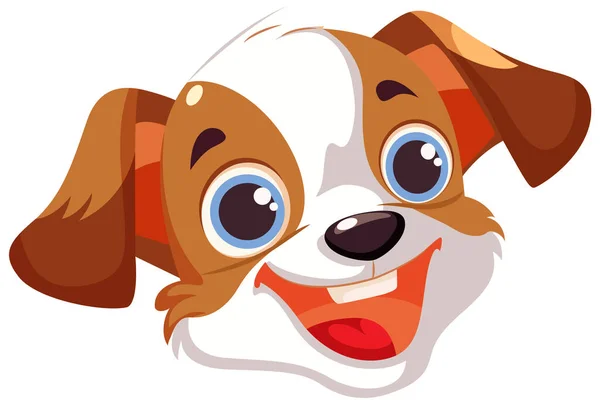 Veselý Roztomilý Pes Tvář Bílém Pozadí Ilustrace — Stockový vektor
