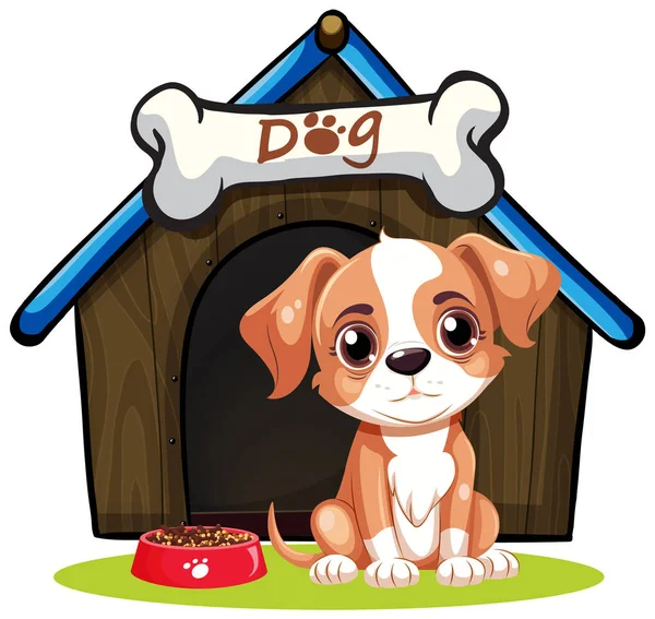 Pies Przed Domem Psa Ilustracja — Wektor stockowy