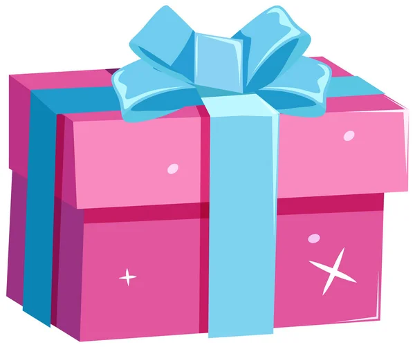 Cute Pink Gift Box Illustration — Stock Vector