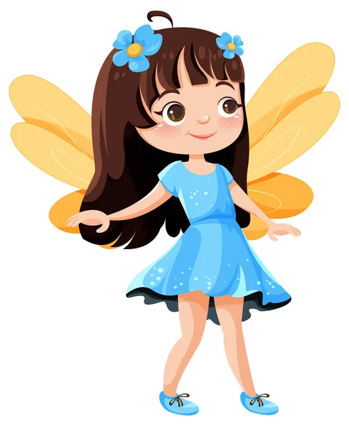 Beautiful Fairy Cartoon Character Illustration — Stock Vector
