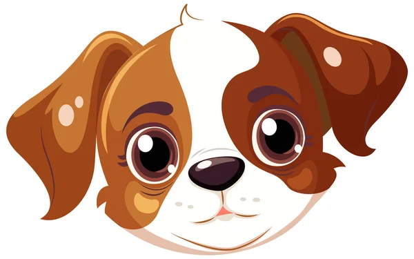 Şirin Köpek Karikatürü Yüz Çizimi — Stok Vektör