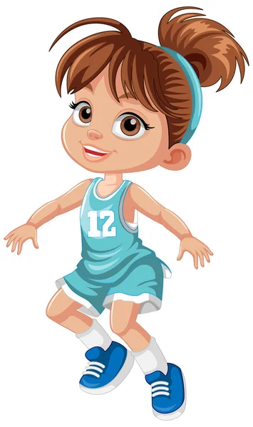 Illustration Personnage Personnage Joueur Basket Féminin — Image vectorielle