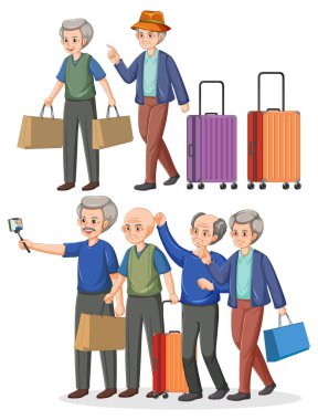 Çizgi film karakteri çizimleri.