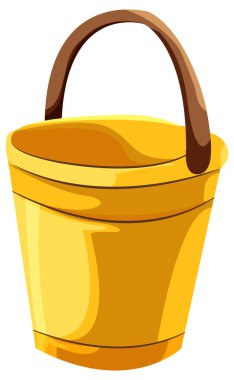 Boş kova karikatürü izole edildi