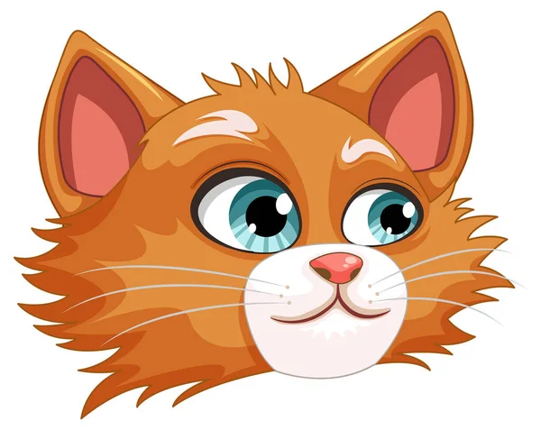 Schattig Oranje Kat Cartoon Geïsoleerde Illustratie — Stockvector