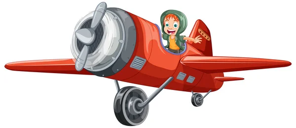 Illustration Vectorielle Adventure Kid Light Aircraft — Image vectorielle