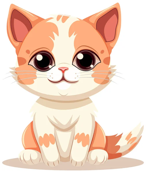 Słodkie Oczy Kitten Postać Kreskówek Ilustracja — Wektor stockowy
