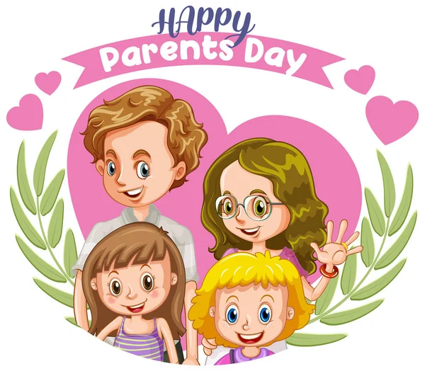 Gelukkige Ouders Dag Banner Illustratie — Stockvector