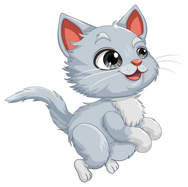 Cute Cat Jumping Pose Vector Illustration — Stock Vector