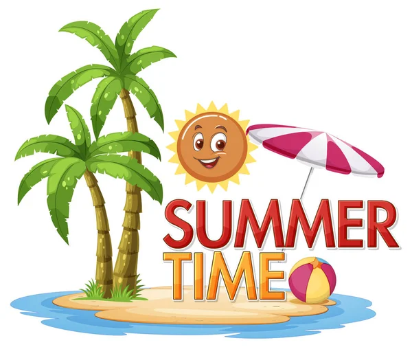 Summer Time Logo Template Illustration — Stock Vector