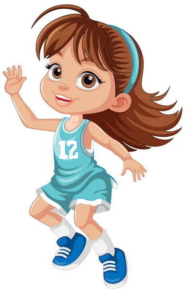 Jugadora Baloncesto Femenina Ilustración Personajes Dibujos Animados — Archivo Imágenes Vectoriales