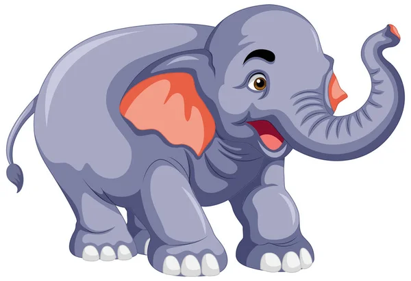 Elefante Stile Cartone Animato Illustrazione — Vettoriale Stock