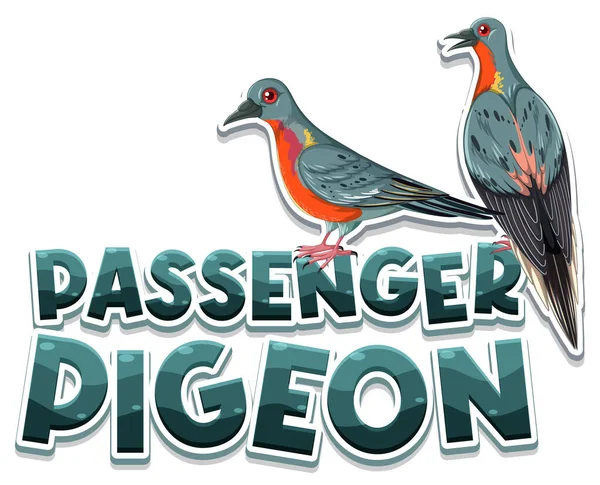 Passenger Pigeon Extinction Bird Illustration — Stock Vector