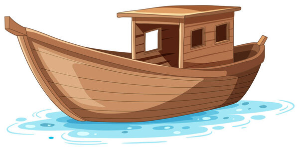 Wooden Boat Isolated on White Background illustration