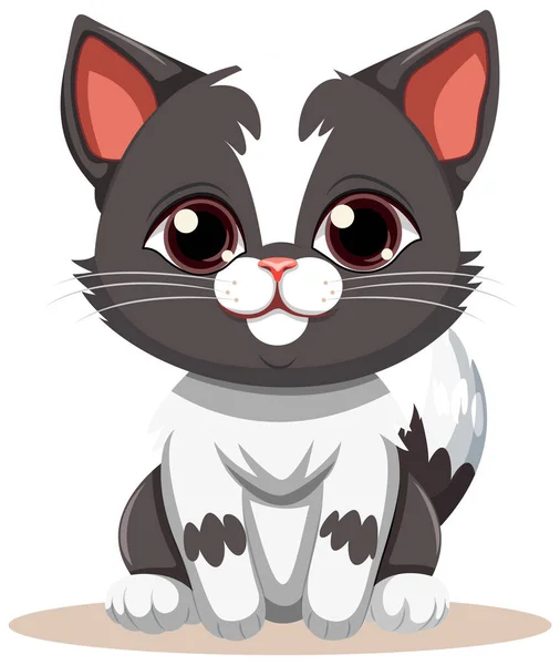 Sweet Eyed Kitten Cartoon Character Illustration — Stock Vector
