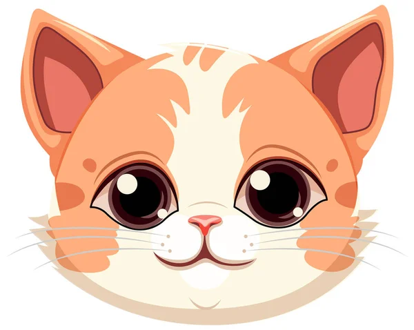 Słodkie Oczy Kitten Postać Kreskówek Ilustracja — Wektor stockowy